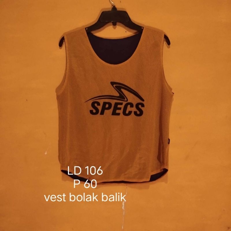 kaos vest olahraga bolak balik orange dan navy brand thrifting