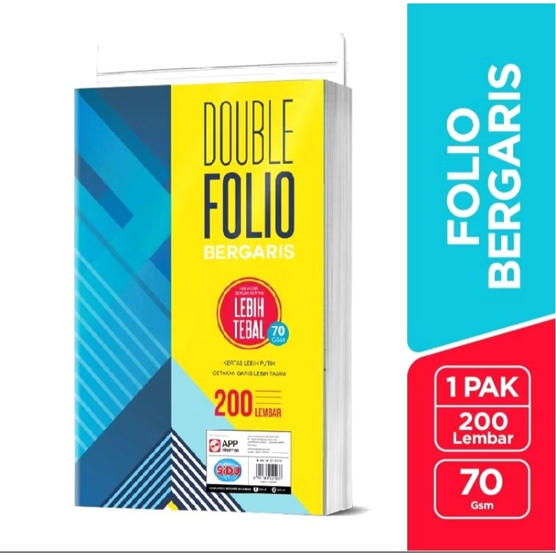 

( PAK ) Double Folio Garis Sidu 200 Lembar / Kertas Folio Garis