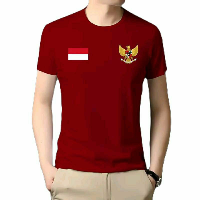 KAOS LOGO LAMBANG GARUDA BENDERA MERAH PUTIH DIDADA