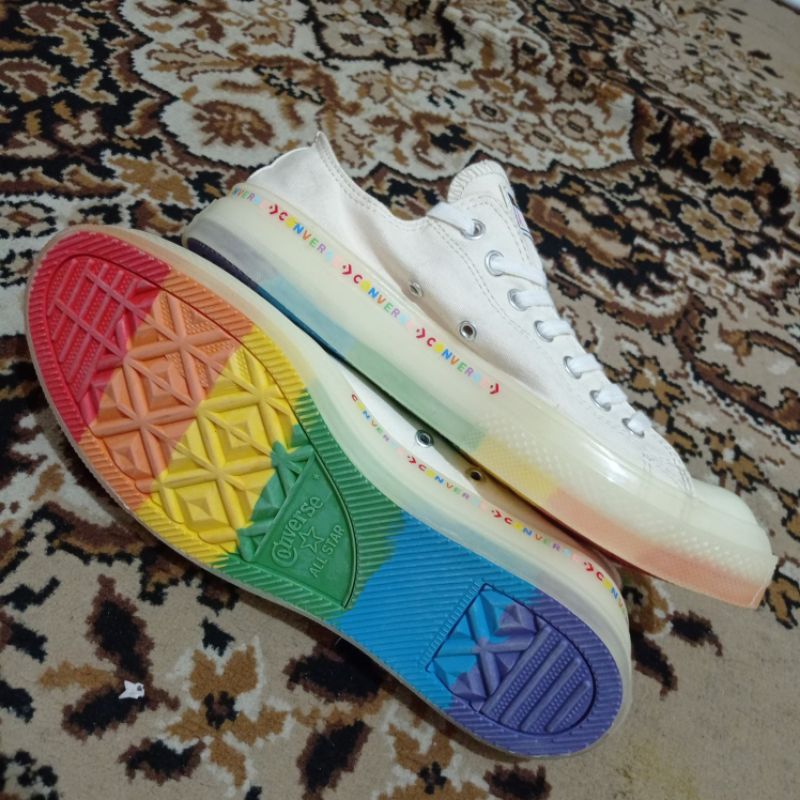 PRELOVED CONVERSE CT ALL STAR LOW RAINBOW GLOW SIZE 43