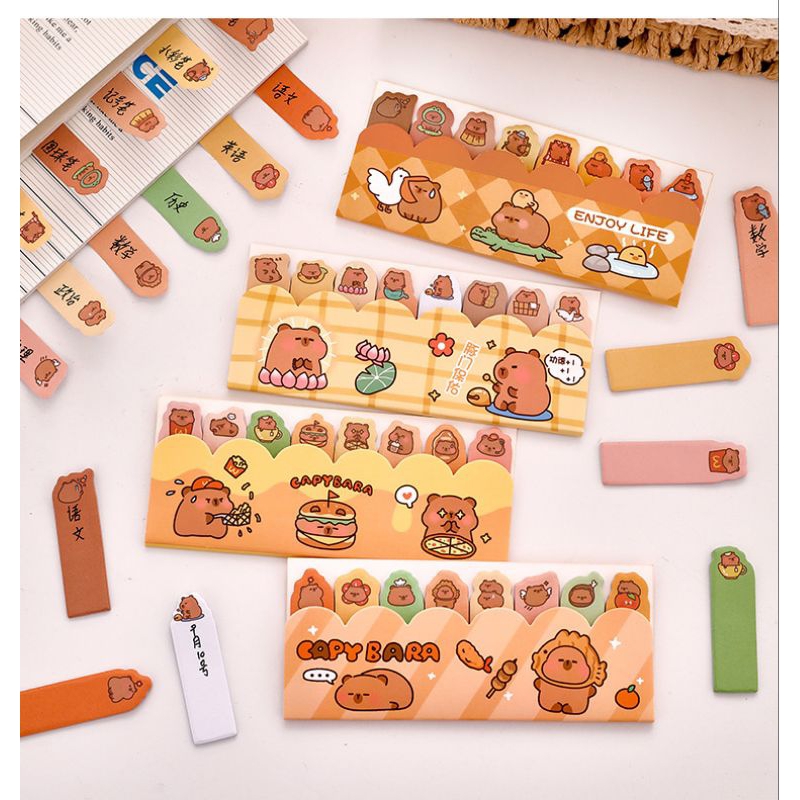 

ATK.JAYA COD 120 Lembar Sticky Note Motif Capybara Index Flag Pembatas Penanda Mark Page Marker Binder / Index Sticky Note