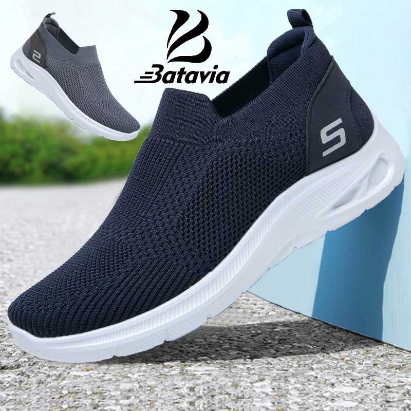 Batavia terbaru sepatu pria rajut sneaker Laki premium bernapas olahraga olahraga bebas biaya kirim 