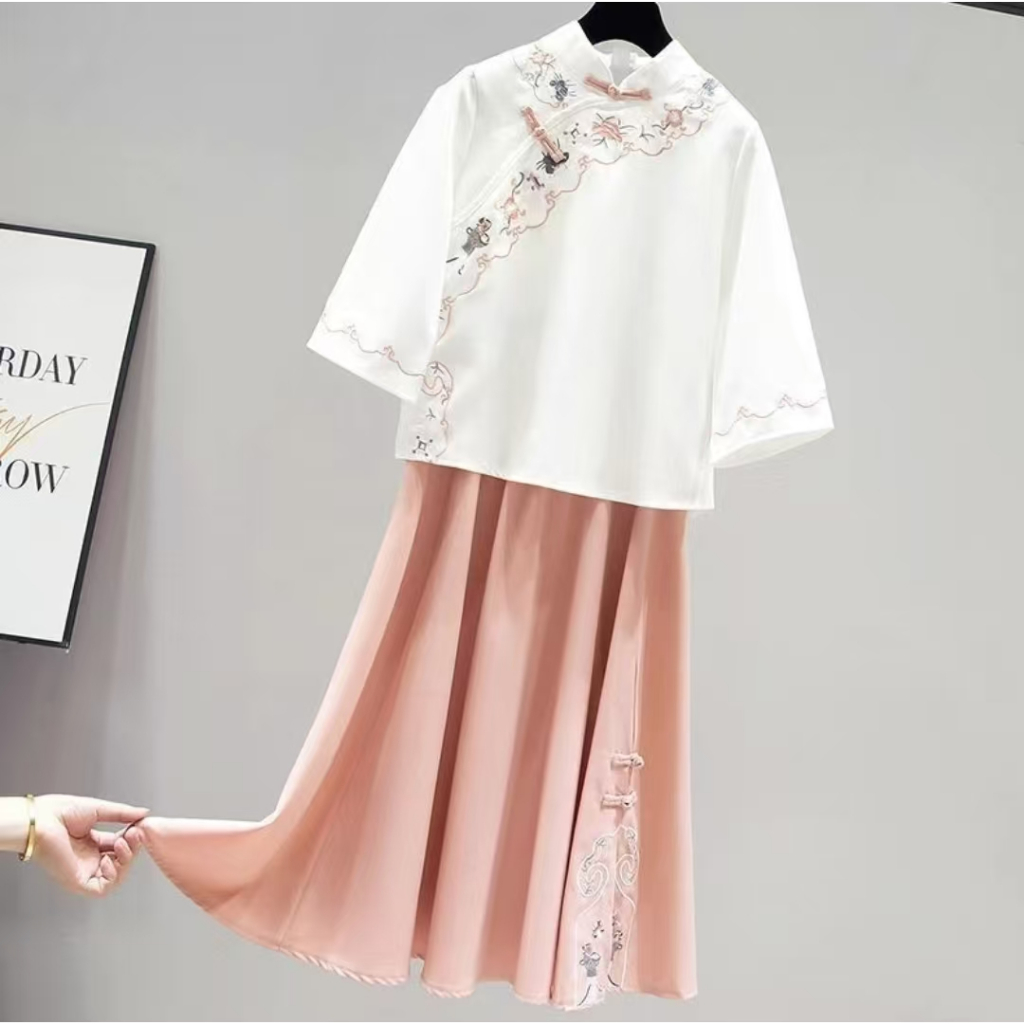 Setelan Hanfu Celana Kaki Lebar Wanita, Peningkatan Baru