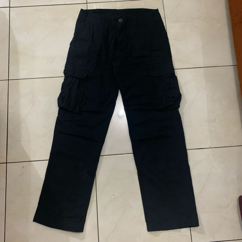 (USED) Cargo Pants Celana Cargo Black Multipocket