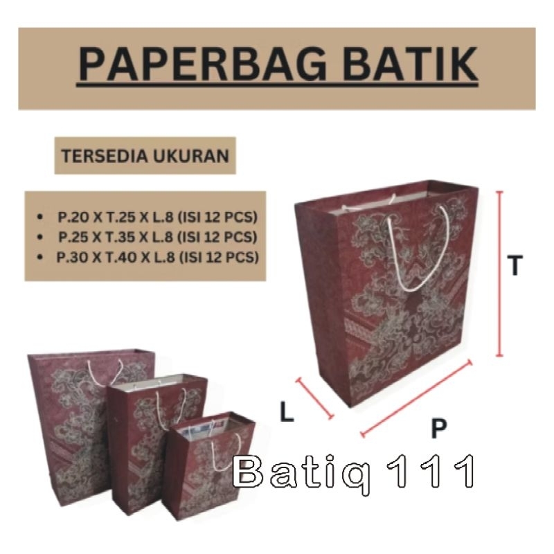 

Paperbag Kraft , Kantong Kertas , Tas Batik