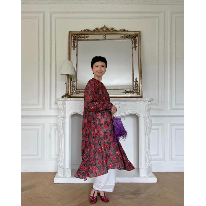 trick n tricky kiara tunik floral red