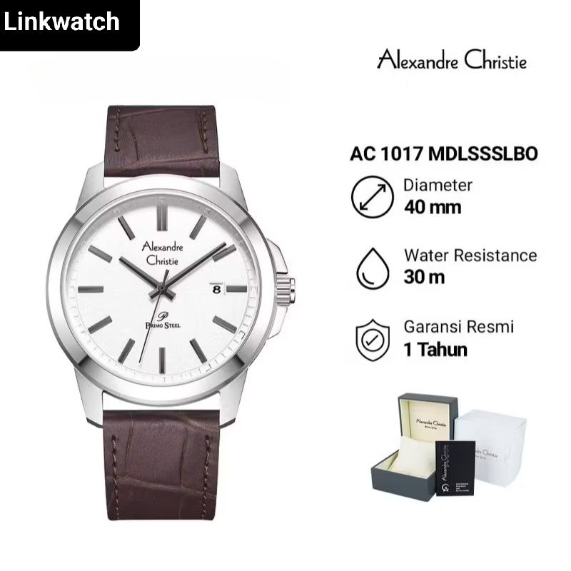 Alexander Christie AC 1017 MDLSSSLBO Primo steel Jam Tangan Pria Kulit Original Garansi Resmi