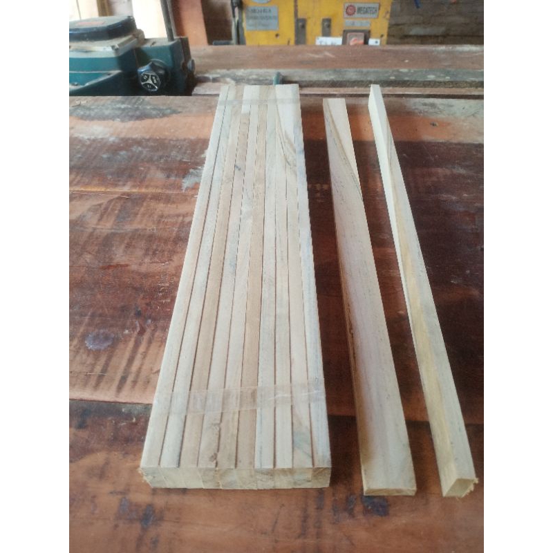 papan tipis lebar 2 cm kayu jati panjang 45, cm tebal 9 mm