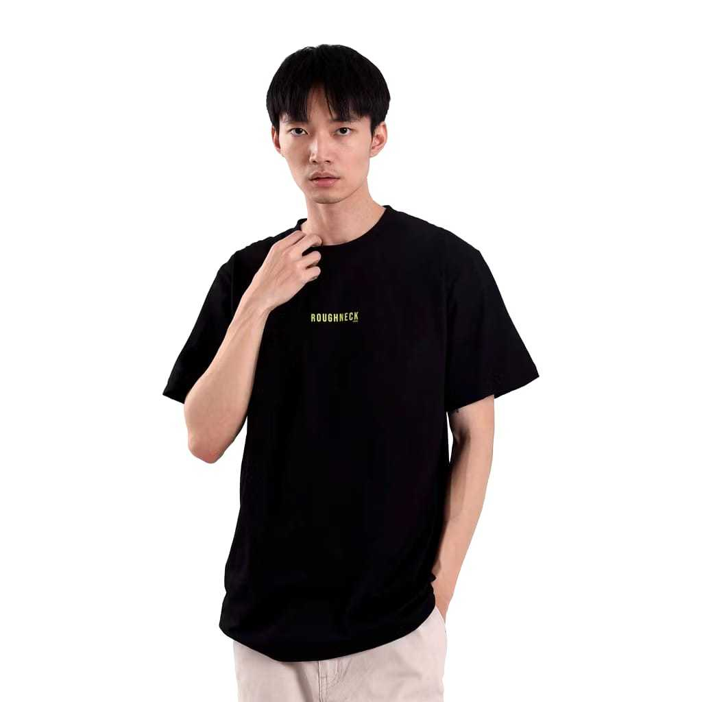 Kaos Roughneck1991 Logo Kecil Hitam / Tshirt Roughneck Little Logo / Baju Kaos Sablon Roughneck