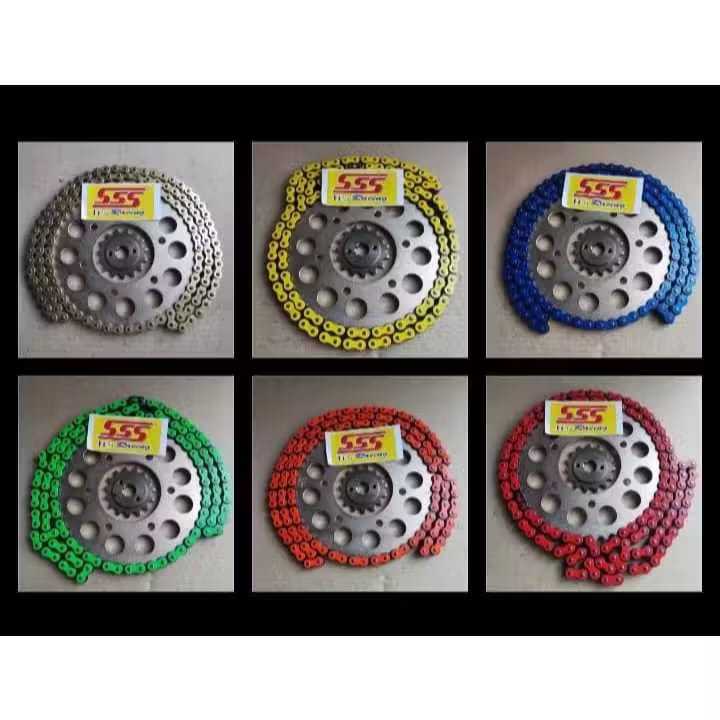 GIR GEAR SET SSS RACING 428 RANTAI WARNA REQUES BY CHAT UKURAN KECIL 26 ~ 33 FOR JUPITER - SERIES / 