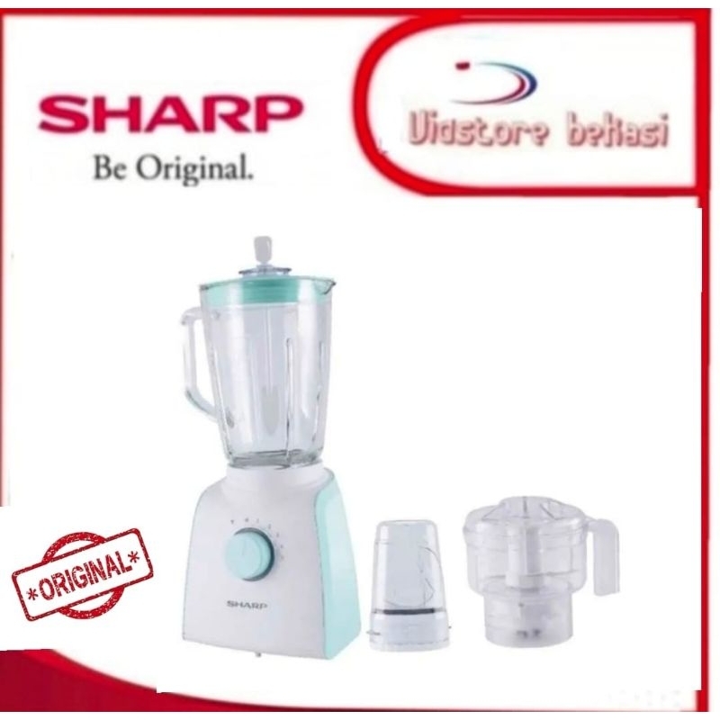 BLENDER SHARP  KACA1,5Liter Blender 3IN1 EM152G-BL CHOPER+DRY MILL/SHARP BLENDER KACA 1,5 LITER/SHAR