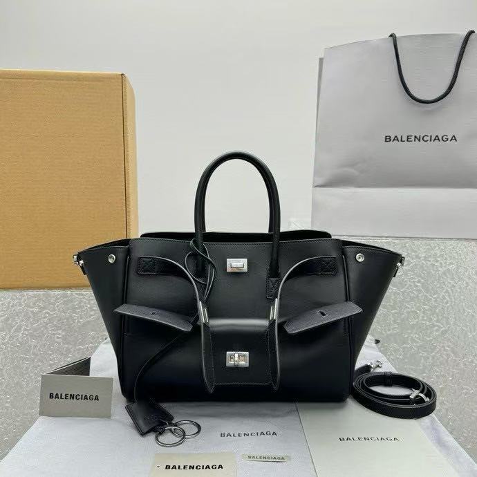 Balenciaga Bel Air Handheld Shoulder Bag Mini Black Silver 92898