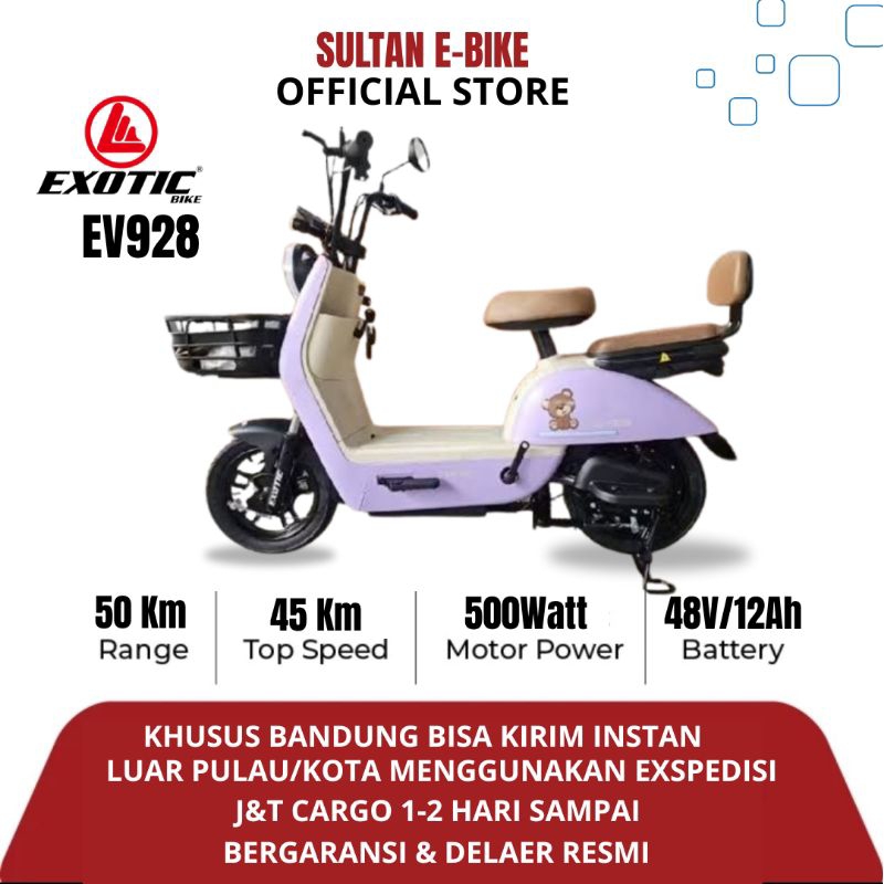 Sepeda listrik Exotic EV 928 dinamo 500 watt 48V12Ah Bergaransi
