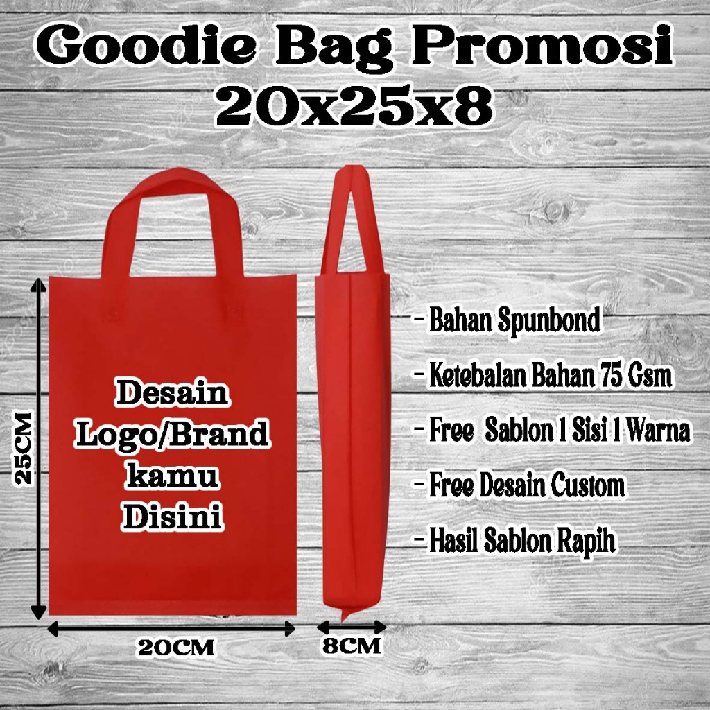 

Goodie Bag Promosi 20x25x8 | Tas Promosi 20x25x8 Tas Promosi Sablon Custom