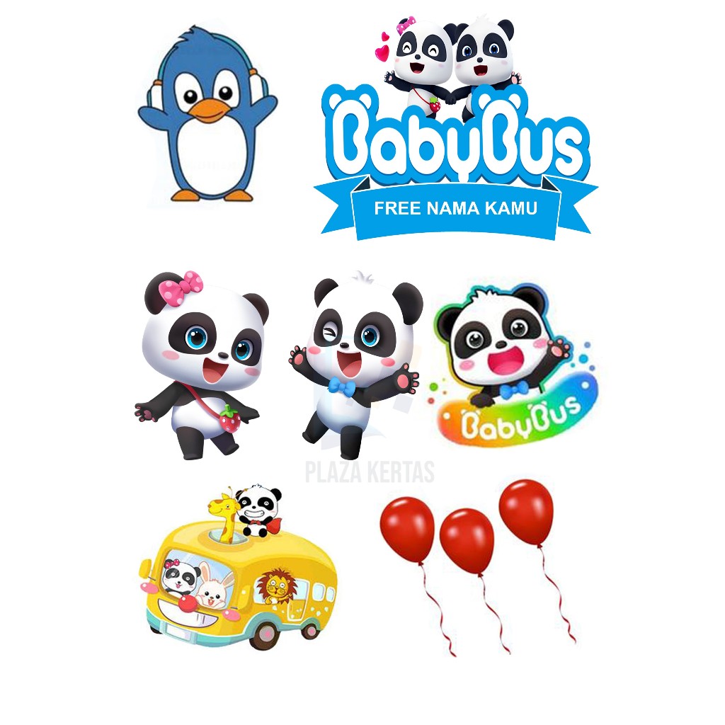 Topper Kue Ulang Tahun Karakter Lucu BABYBUS | Hiasan Kue Custom Nama