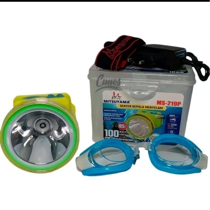 Mitsuyama MS-219P Senter Kepala Selam 100 Watt / Senter Daiving + Kacamata Selam