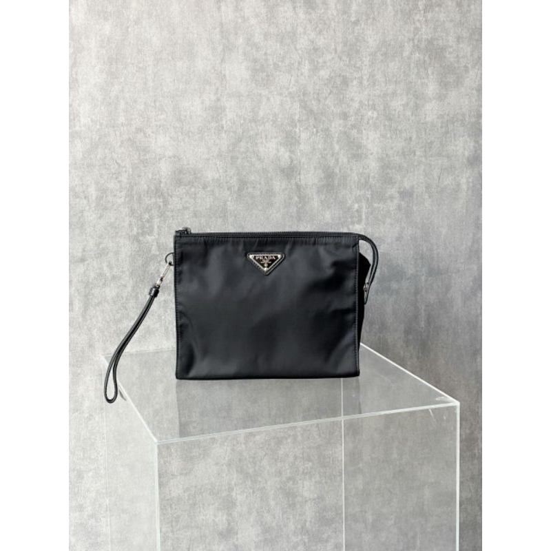 PRADA Triangle Logo Nylon Pouch