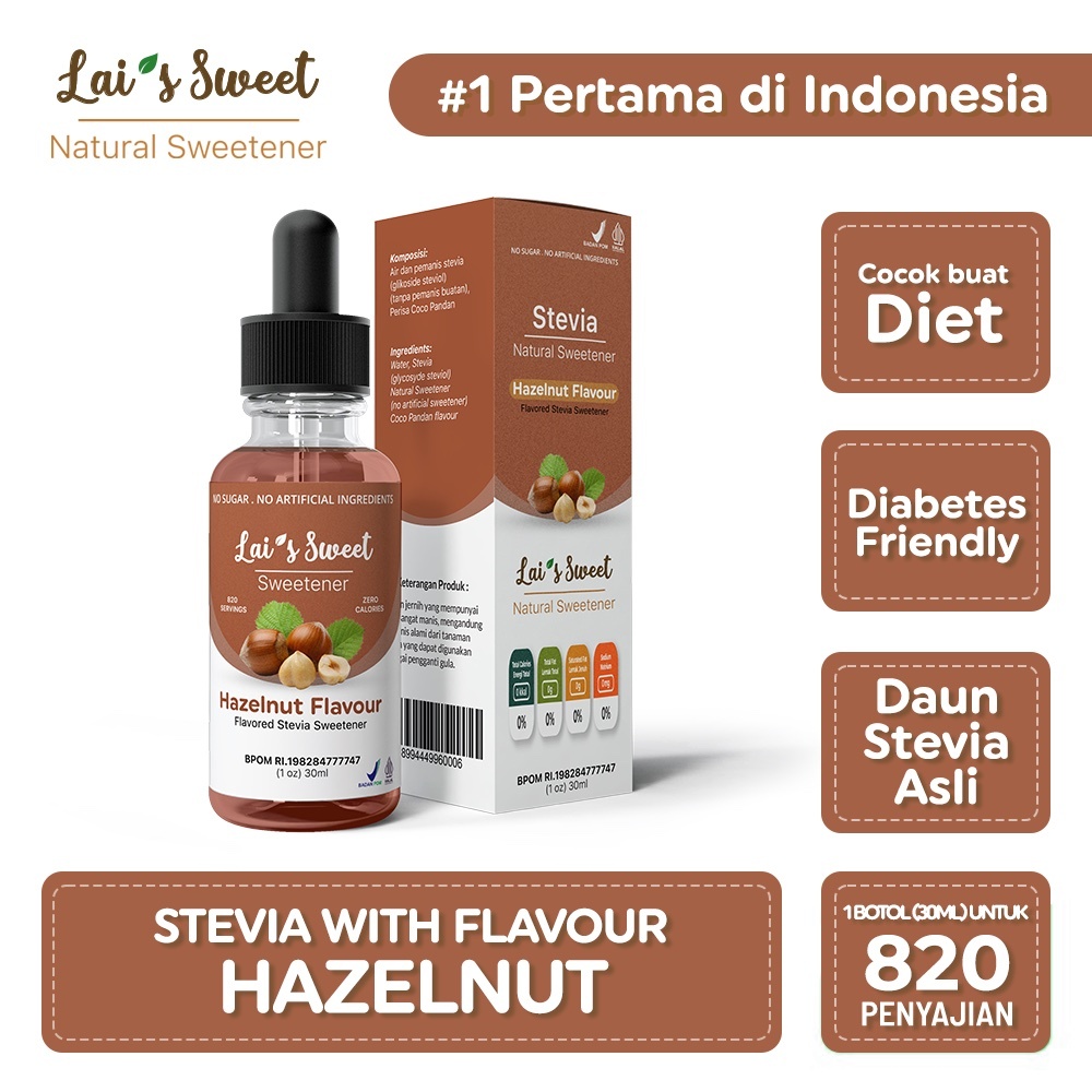 

Lai's Sweet Hazelnut 30 Ml Gula Stevia