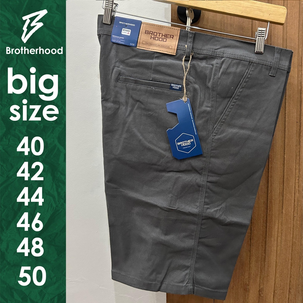 BROTHERHOOD Celana big size  chinos pendek strech melar premium twill carbon tebal jumbo size 40 sam
