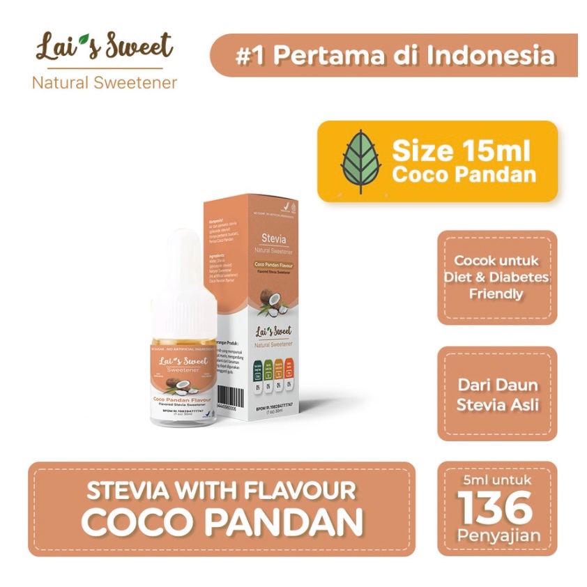

Lai's Sweet Coco Pandan 5 ml Gula Stevia