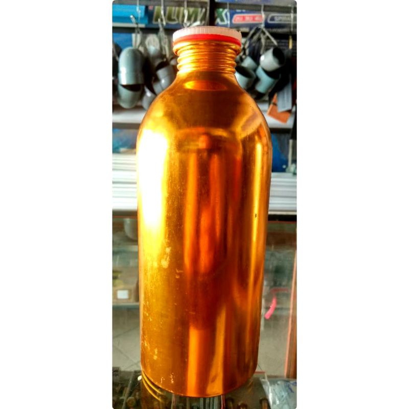 botol gold,botol bibit parfum ukuran 500 ml aluminium, botol kaleng ,botol bekas