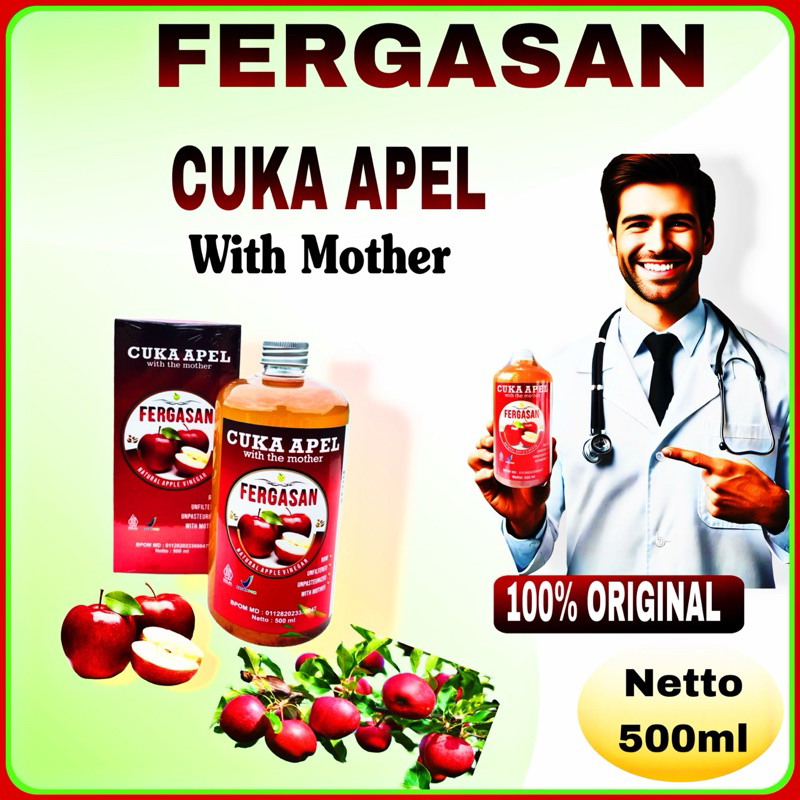 

Fergasan - Cuka Apel Alami Premium 100% Original - With Mother - Paket Isi 250 - 1000 Ml - Diabetes
