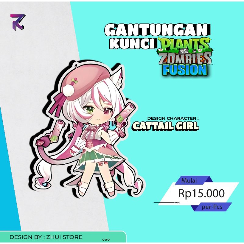 Gantungan Kunci Plant's vs Zombies Fusion Akrilik | Gantungan Kunci PvZ Fusion 2 sisi