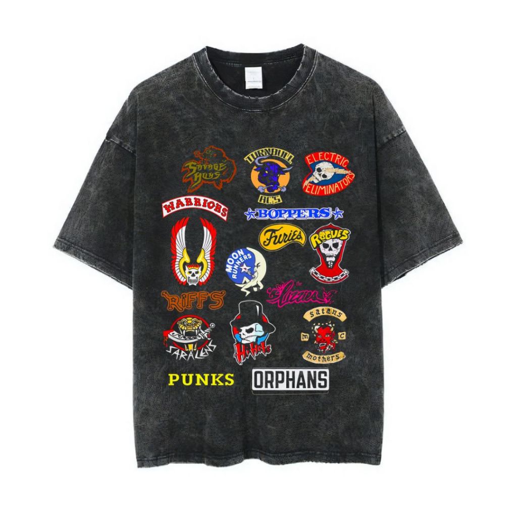 Psycho Crucify "The Warriors Gang" Oversized T-Shirt | Stone Wash | Kaos The Warriors | Game | Rocks