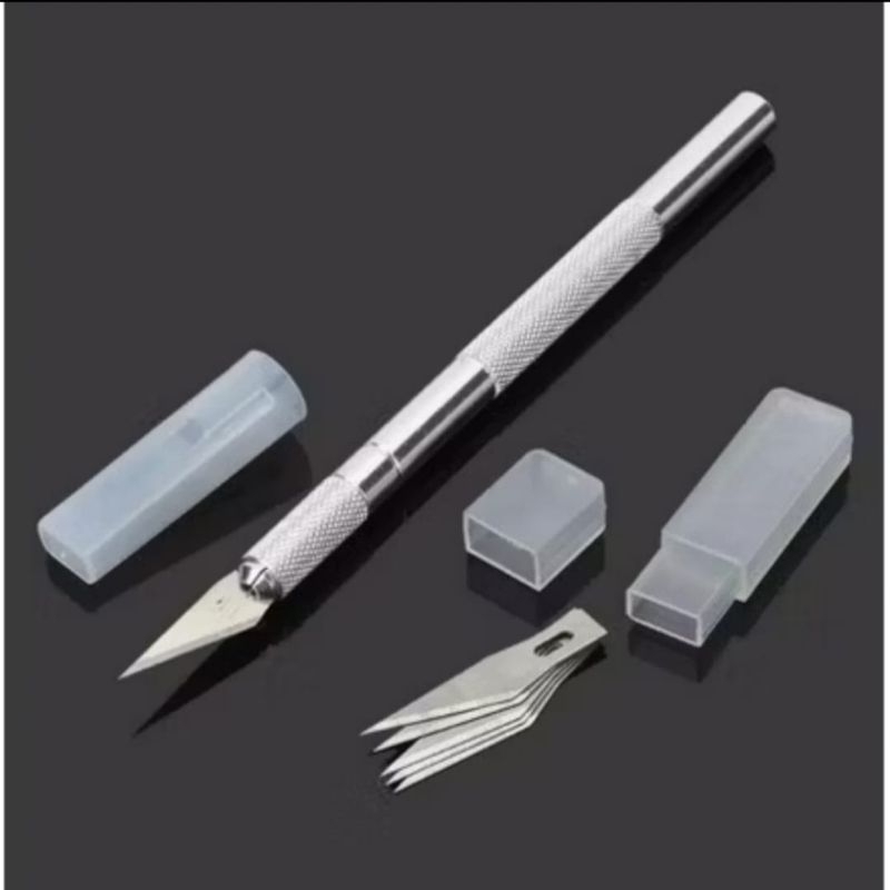 

Pisau Ukir Seni Isi 5 Cutter Hobby Crafting Art Knife Metal Handle Blade Pisau Bonsai Sayat Ukir