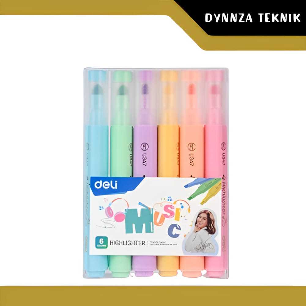 

Highligter 1 Set Isi 6 Warna DELI CU347/Stabilo/Penanda Warna