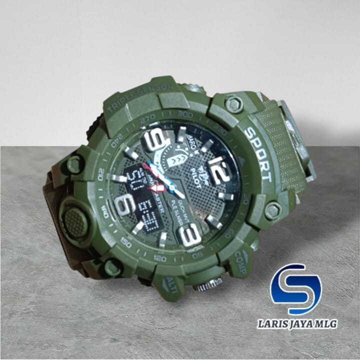 Jam Tangan P1l0t Pria-Jam Tangan Tactical Pilot Sport Anti Air