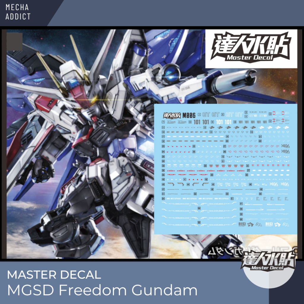 Water Slide Decal MGSD Freedom Gundam by Master Decal