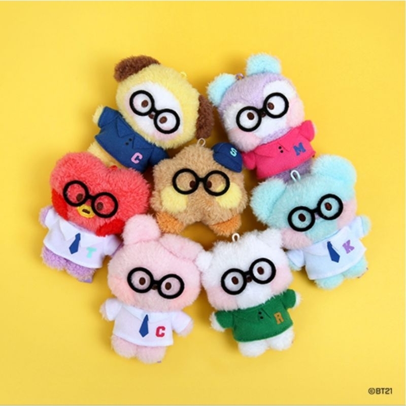 Readystock bt21 minini preppy keyring plush doll official dp