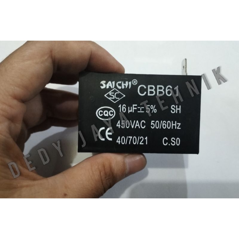 KAPASITOR 16UF KOTAK SOKET