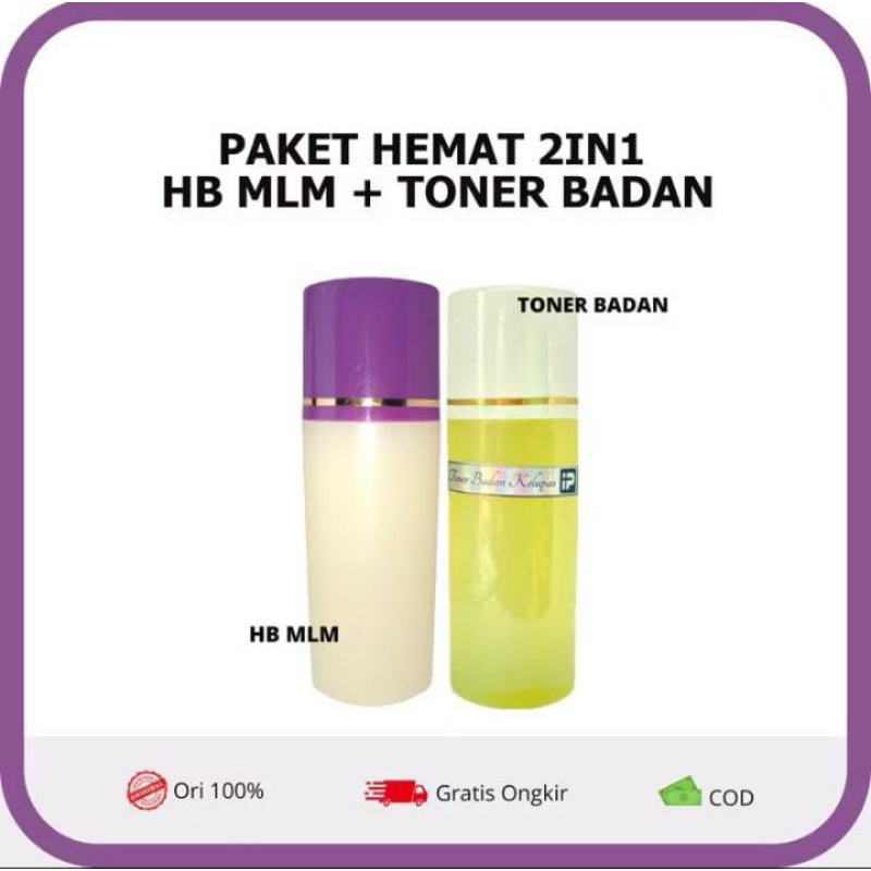 PAKET HEMAT HB NIGHT WHITENING TUTUP UNGU+ TONER BADAN KELUPAS IPUNG