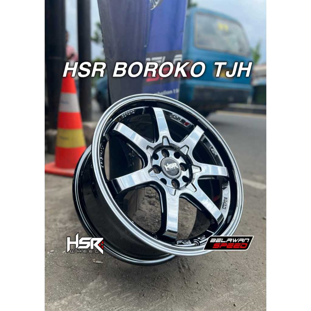 Velg Mobil Ring 17 HSR BOROKO TJH Black Chrome Untuk Avanza Xenia Raize Jazz Ignis Yaris - toko velg