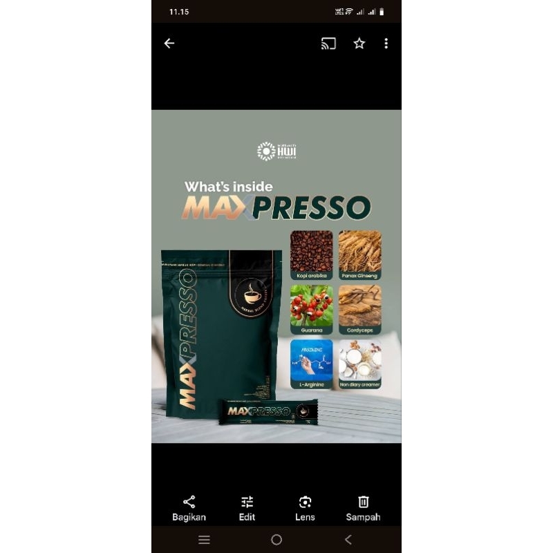 

Maxpresso Kopi Herbal Berkualitas Tinggi Kemasan coffee