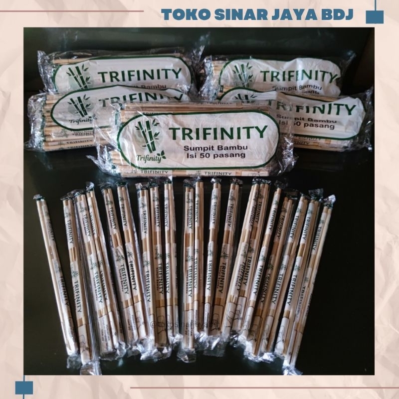 SUMPIT BAMBU TRIFINITY 1 PACK ISI 50 PASANG