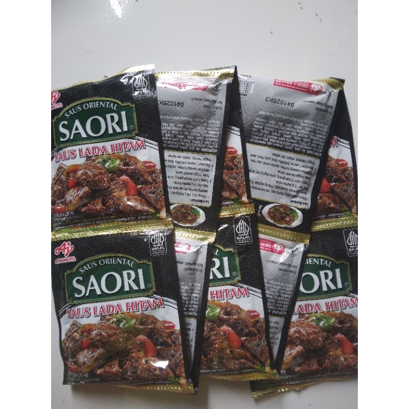 

Saori Saus Lada Hitam Kemasan 1 Renceng isi 10 Sachet