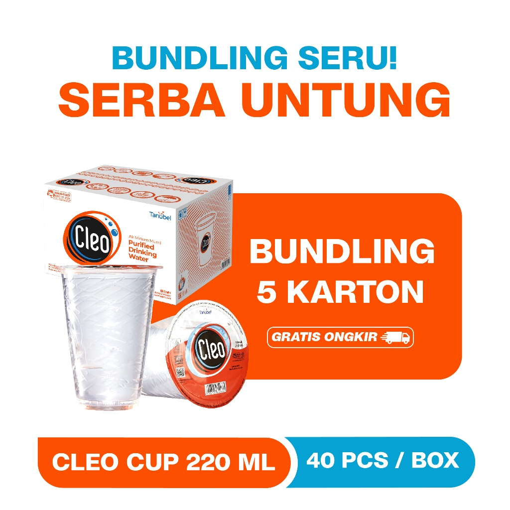 

Cleo Air Murni Cup 220 40 pcs - Bundling Hemat 5 Karton