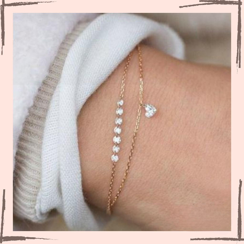 HAGIA AKS - Gelang Rantai Love kekinian Fashion Korea wanita Aksesoris Fashion Murah