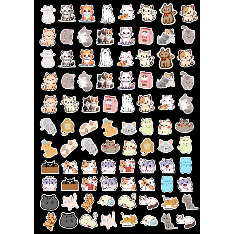 

40 PCS Stiker Kucing lucu (Cat Sticker/Cute Sticker)