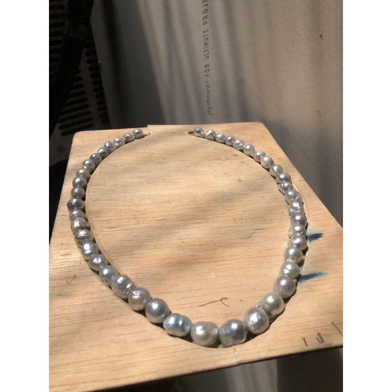 kalung blue ice mutiara air laut barok kalung full mutiara