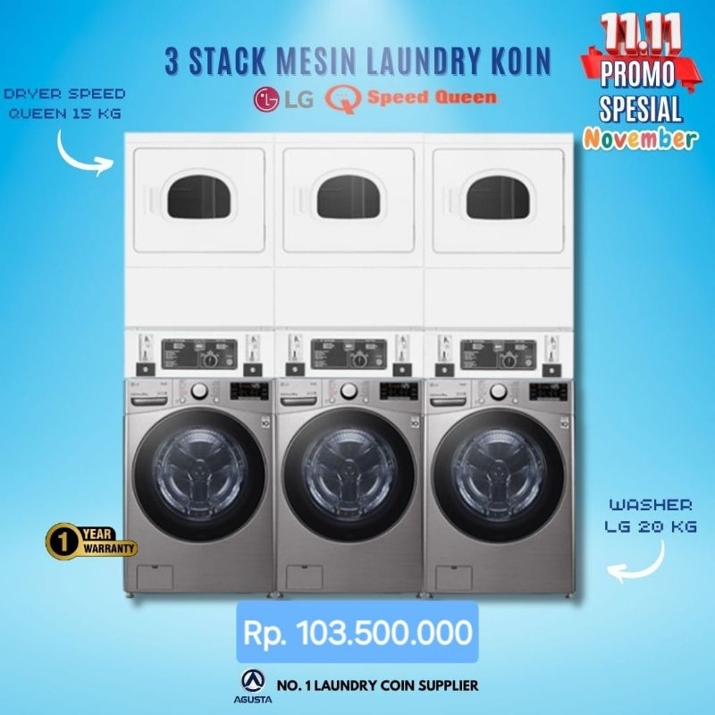 Paket Laundry LG20KG dengan SQ koin