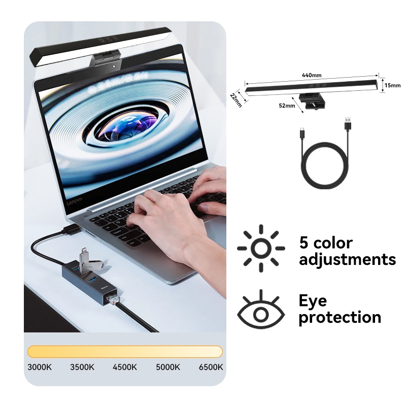 Lampu Monitor Curved RGB Light Bar Monitor Led Laptop Screen Bar Lampu pc Komputer Lighting Desk
