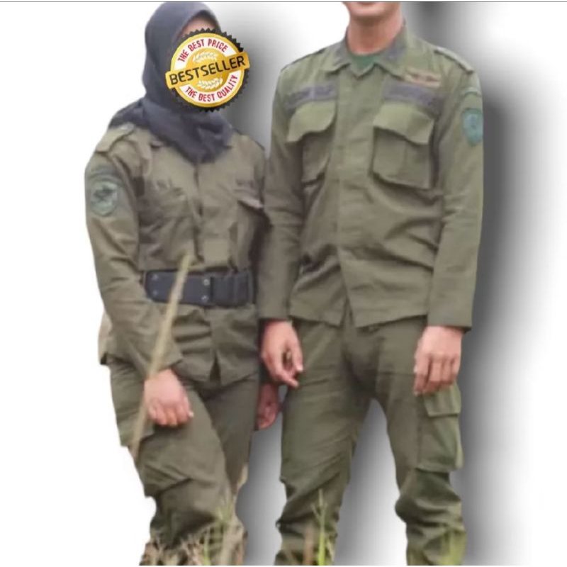 Baju setelan seragam PDL menwa resimen mahasiswa hijau drill lapangan TACTICAL PDL menwa