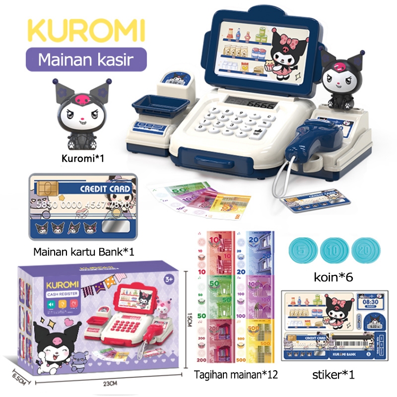 Mainan Kasir Kasiran Anak Pretend Play Mesin Kasir Belanja dengan Scanner dan Uang Mainan