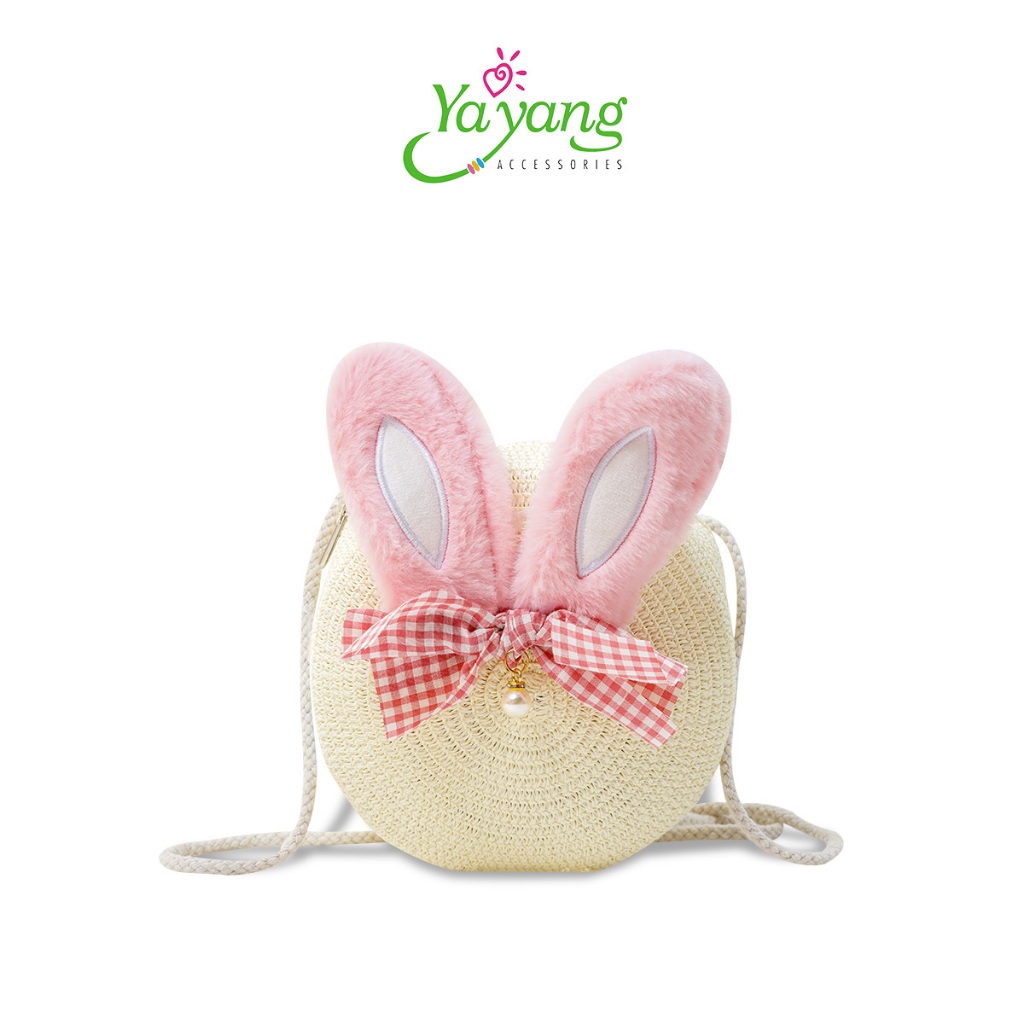 YAYANG Sling Bag Bunny Tas Jerami Karakter Kelinci - Aksesoris Fashion Tas Selempang Anak - NTS1532