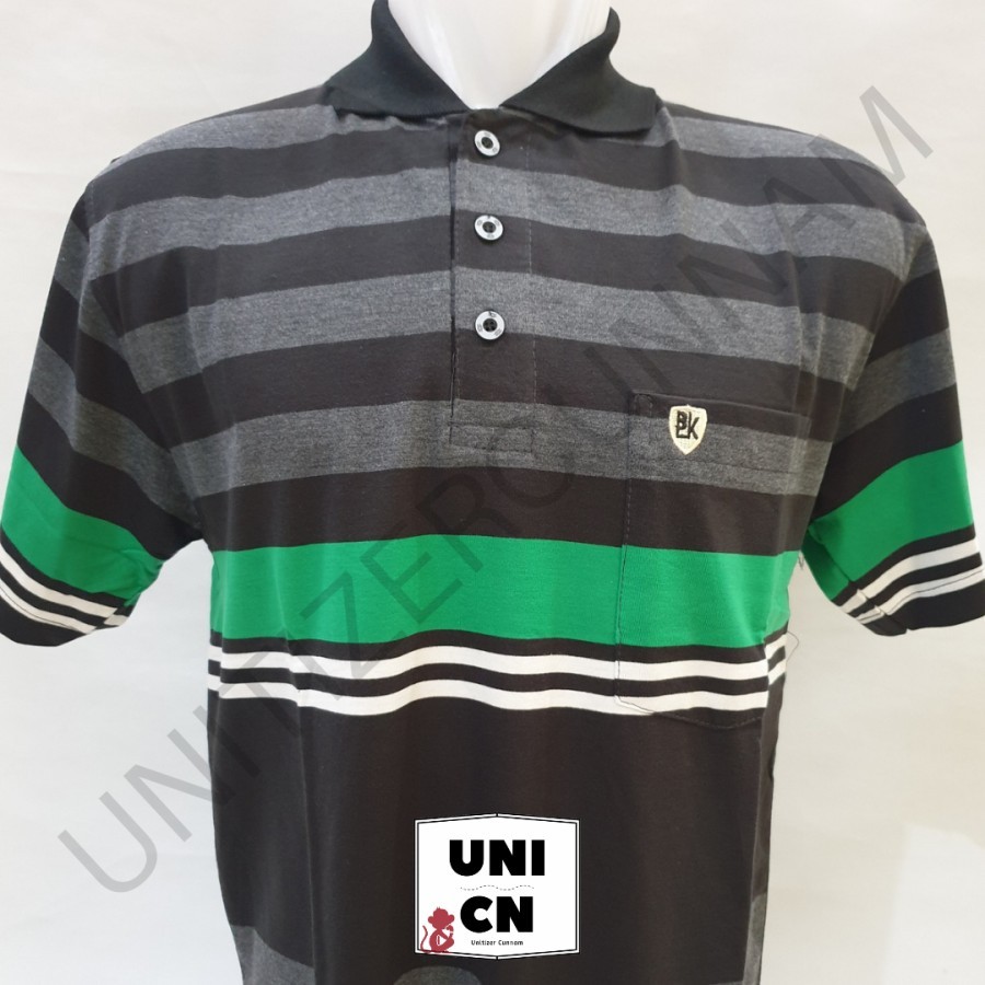 kaos kerah balok cun-nam salur pria L XL - KAOS KERAH KATUN PRIA - KAOS KERAH PRIA COD