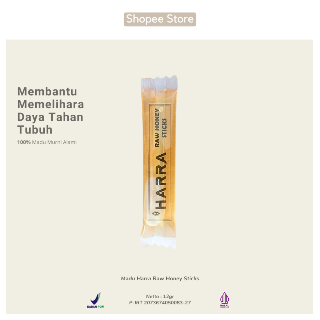 

Madu HARRA Raw Honey Sticks 100% Madu Murni Alami BPOM Praktis - 1 PCS